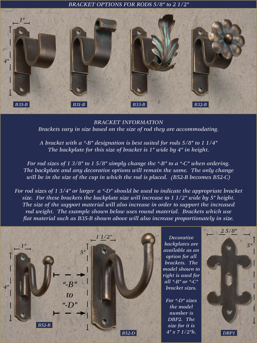 Wrought Iron Drapery Brackets