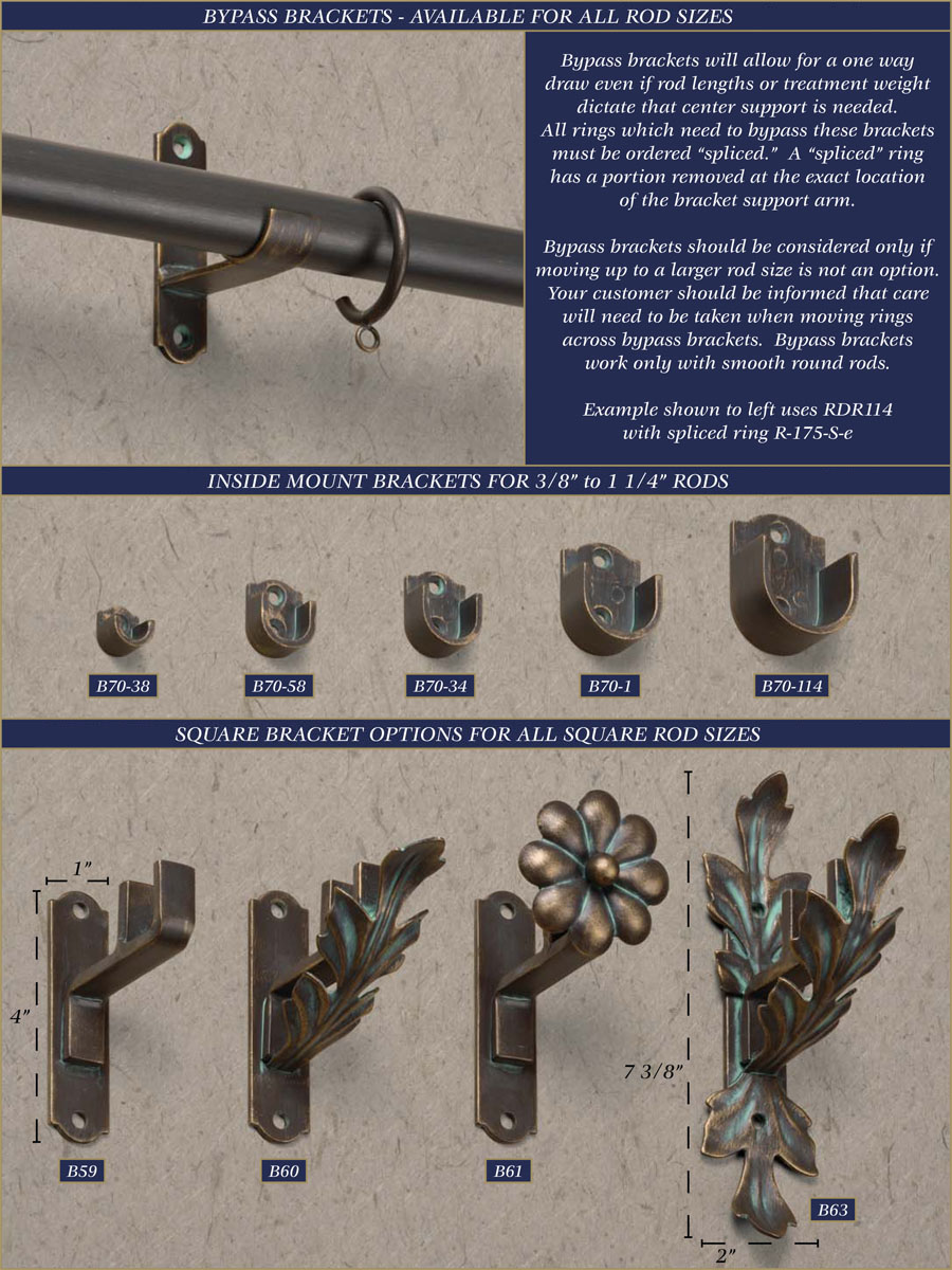 Iron Wrought Drapery Bracket Options